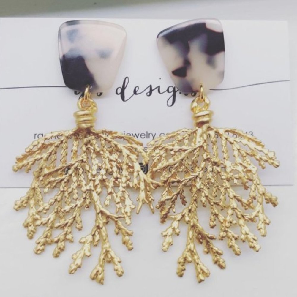 Tortoise Branch Earrings by RPS Designs